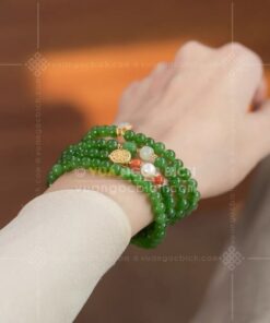 Vòng tay Ngọc Bích 6mm cuốn nhiều vòng 27
