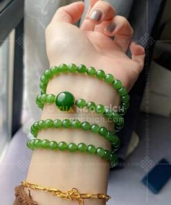 Vòng tay Ngọc Bích 6mm cuốn nhiều vòng 10