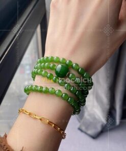 Vòng tay Ngọc Bích 6mm cuốn nhiều vòng 9