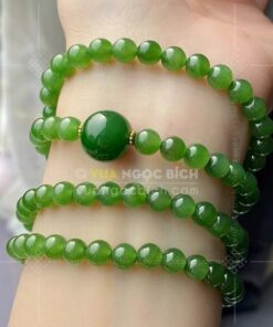 Vòng tay Ngọc Bích 6mm cuốn nhiều vòng 7