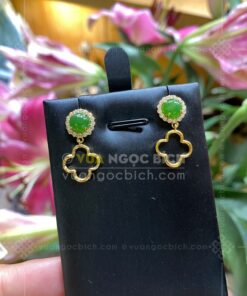 Bông Tai Cỏ Bốn Lá Ngọc Bích (VNB-BT278)