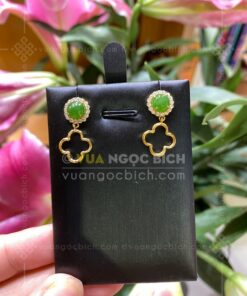 Bông Tai Cỏ Bốn Lá Ngọc Bích (VNB-BT278)
