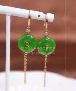 Bông Tai Đồng Điếu Ngọc Bích (VNB-BT989)