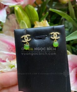 Bông Tai Ngọc Bích Kiểu Chanel (VNB-BT334)