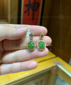 Bông Tai Ngọc Bích Nephrite Jade (VNB-BT219)
