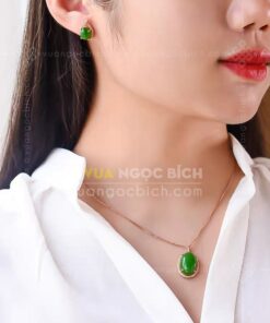 Bông Tai Ngọc Bích Nữ (VNB-BT972) 16 Bông Tai Ngọc Bích Nữ (VNB-BT972)