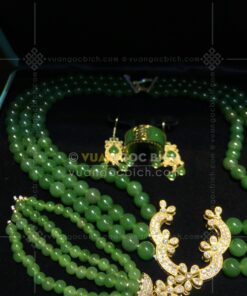 Chuỗi Cổ Ngọc Bích 8mm Mix Khoá Vàng 18k Mix Kim Cương VVIP (VNB-CC959) 57 Chuỗi Cổ Ngọc Bích 8mm Mix Khoá Vàng 18k Mix Kim Cương VVIP (VNB-CC959) 1