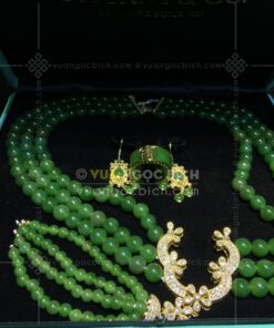 Chuỗi Cổ Ngọc Bích 8mm Mix Khoá Vàng 18k Mix Kim Cương VVIP (VNB-CC959) 56 Chuỗi Cổ Ngọc Bích 8mm Mix Khoá Vàng 18k Mix Kim Cương VVIP (VNB-CC959)