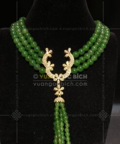 Chuỗi Cổ Ngọc Bích 8mm Mix Khoá Vàng 18k Mix Kim Cương VVIP (VNB-CC959) 50 Chuỗi Cổ Ngọc Bích 8mm Mix Khoá Vàng 18k Mix Kim Cương VVIP (VNB-CC959)