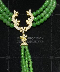 Chuỗi Cổ Ngọc Bích 8mm Mix Khoá Vàng 18k Mix Kim Cương VVIP (VNB-CC959) 48 Chuỗi Cổ Ngọc Bích 8mm Mix Khoá Vàng 18k Mix Kim Cương VVIP (VNB-CC959)