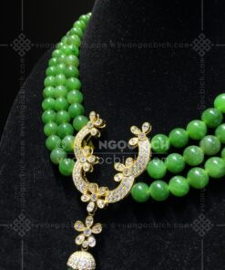 Chuỗi Cổ Ngọc Bích 8mm Mix Khoá Vàng 18k Mix Kim Cương VVIP (VNB-CC959) 65 Chuỗi Cổ Ngọc Bích 8mm Mix Khoá Vàng 18k Mix Kim Cương VVIP (VNB-CC959)