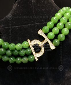 Chuỗi Cổ Ngọc Bích 8mm Mix Khoá Vàng 18k Mix Kim Cương VVIP (VNB-CC959) 44 Chuỗi Cổ Ngọc Bích 8mm Mix Khoá Vàng 18k Mix Kim Cương VVIP (VNB-CC959)