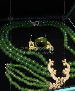 Chuỗi Cổ Ngọc Bích 8mm Mix Khoá Vàng 18k Mix Kim Cương VVIP (VNB-CC959) 61 Chuỗi Cổ Ngọc Bích 8mm Mix Khoá Vàng 18k Mix Kim Cương VVIP (VNB-CC959) 5