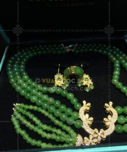 Chuỗi Cổ Ngọc Bích 8mm Mix Khoá Vàng 18k Mix Kim Cương VVIP (VNB-CC959) 60 Chuỗi Cổ Ngọc Bích 8mm Mix Khoá Vàng 18k Mix Kim Cương VVIP (VNB-CC959) 4