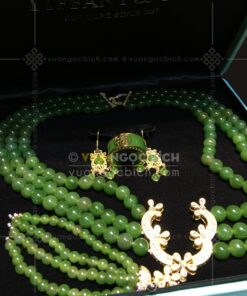 Chuỗi Cổ Ngọc Bích 8mm Mix Khoá Vàng 18k Mix Kim Cương VVIP (VNB-CC959) 59 Chuỗi Cổ Ngọc Bích 8mm Mix Khoá Vàng 18k Mix Kim Cương VVIP (VNB-CC959) 3