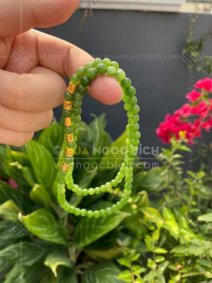 Chuỗi Vòng Tay Ngọc Bích 6mm Mix Charm Vàng 24k VVIP (VNB-VT329-4) 90 Chuỗi Vòng Tay Ngọc Bích 6mm Mix Charm Vàng 24k VVIP (VNB-VT329-4) 46