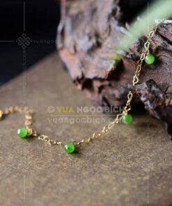 Vòng Tay Ngọc Bích Bọc Vàng (VNB-VT949)