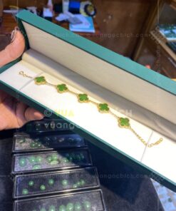 Lắc Tay Cỏ Bốn Lá Ngọc Bích 5 Bông (VNB-VT321) 14 Lắc Tay Cỏ Bốn Lá Ngọc Bích 5 Bông (VNB-VT321)