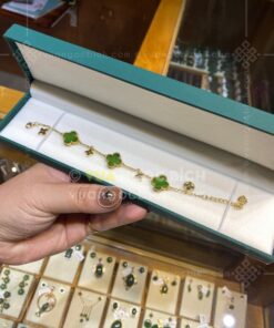 Lắc Tay Cỏ Bốn Lá Ngọc Bích (VNB-VT320)