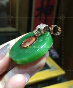 Mặt Dây Đồng Điếu Ngọc Bích Móc Con Báo (VNB-MD490)