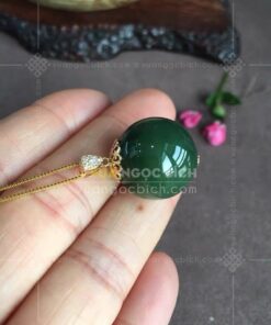 Mặt Dây Ngọc Bích Bi 14mm (VNB-MD931) 12 Mặt Dây Ngọc Bích Bi 14mm (VNB-MD931)