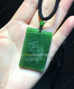 Mặt Dây Ngọc Bích Chạm Khắc Tên (VNB-MD801)