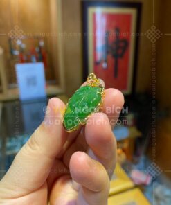 Mặt Dây Ngọc Bích Chiếc Lá 25mm VIP (VNB-MD508-1)