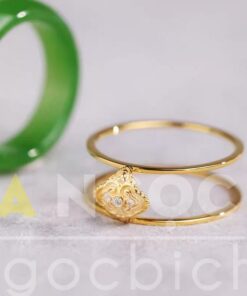 Nhẫn Bầu Ngọc Bích Bọc Vàng VIP (VNB-NN814)