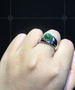 Nhẫn Vàng Trắng 14k Ngọc Bích Mắt Mèo (VNB-NN135) 19 Nhẫn Vàng Trắng 14k Ngọc Bích Mắt Mèo (VNB-NN135)
