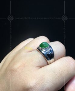 Nhẫn Vàng Trắng 14k Ngọc Bích Mắt Mèo (VNB-NN135) 18 Nhẫn Vàng Trắng 14k Ngọc Bích Mắt Mèo (VNB-NN135)