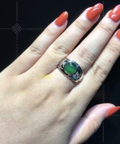 Nhẫn Vàng Trắng 14k Ngọc Bích Mắt Mèo (VNB-NN135) 17 Nhẫn Vàng Trắng 14k Ngọc Bích Mắt Mèo (VNB-NN135)
