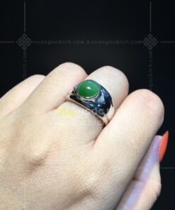 Nhẫn Vàng Trắng 14k Ngọc Bích Mắt Mèo (VNB-NN135) 16 Nhẫn Vàng Trắng 14k Ngọc Bích Mắt Mèo (VNB-NN135)