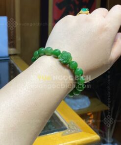 Vòng Tay Ngọc Bích 10mm VIP Mix Hoa Sen Nở Ngọc Bích (VNB-VT050-6) 17 Vòng Tay Ngọc Bích 10mm VIP Mix Hoa Sen Nở Ngọc Bích (VNB-VT050-6)