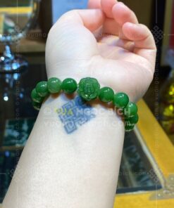 Vòng Tay Ngọc Bích 10mm VIP Mix Hoa Sen Nở Ngọc Bích (VNB-VT050-6) 20 Vòng Tay Ngọc Bích 10mm VIP Mix Hoa Sen Nở Ngọc Bích (VNB-VT050-6)