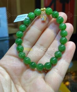 Vòng Tay Ngọc Bích 8mm VIP Mix Charm Vàng 10k (VNB-VT314-4) 14 Vòng Tay Ngọc Bích 8mm VIP Mix Charm Vàng 10k (VNB-VT314-4)