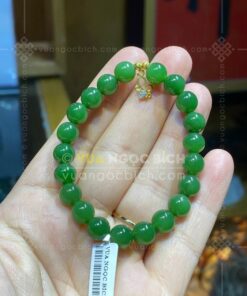 Vòng Tay Ngọc Bích 8mm VIP Mix Charm Vàng 10k (VNB-VT314-4)