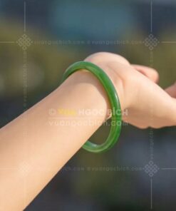 Vòng Tay Ngọc Bích Bản Đũa VIP (VNB-VT923)