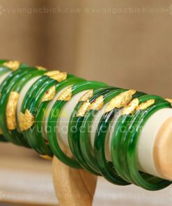 Các Mẫu Vòng Tay Ngọc Bích Bản Liền Bọc Vàng (VNB-VT810) 37