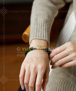 Các Mẫu Vòng Tay Ngọc Bích Bản Liền Bọc Vàng (VNB-VT810) 28