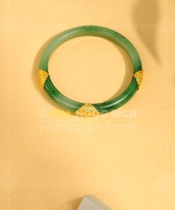 Các Mẫu Vòng Tay Ngọc Bích Bản Liền Bọc Vàng (VNB-VT810) 26