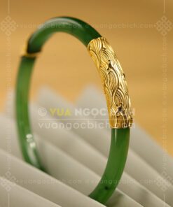 Các Mẫu Vòng Tay Ngọc Bích Bản Liền Bọc Vàng (VNB-VT810) 23