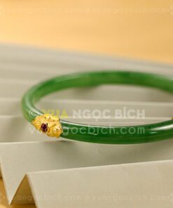 Các Mẫu Vòng Tay Ngọc Bích Bản Liền Bọc Vàng (VNB-VT810) 22