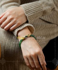 Các Mẫu Vòng Tay Ngọc Bích Bản Liền Bọc Vàng (VNB-VT810) 13