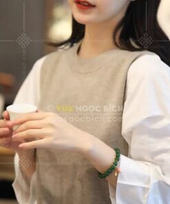 Các Mẫu Vòng Tay Ngọc Bích Bản Liền Bọc Vàng (VNB-VT810) 18