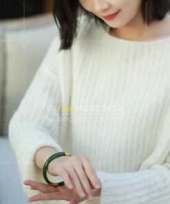 Các Mẫu Vòng Tay Ngọc Bích Bản Liền Bọc Vàng (VNB-VT810) 20