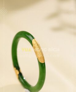 Các Mẫu Vòng Tay Ngọc Bích Bản Liền Bọc Vàng (VNB-VT810) 39