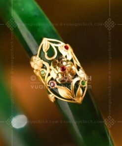 Các Mẫu Vòng Tay Ngọc Bích Bản Liền Bọc Vàng (VNB-VT810) 3