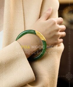 Các Mẫu Vòng Tay Ngọc Bích Bản Liền Bọc Vàng (VNB-VT810) 32