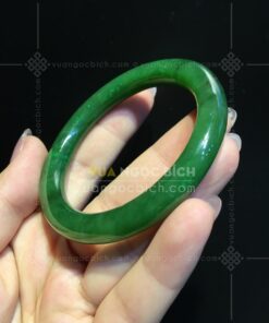 Vòng Tay Ngọc Bích Bản Liền Đũa Ni 53 (VNB-VT342)