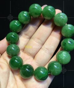 Vòng Tay Ngọc Bích Nephrite Jade 15mm (VNB-VT339)